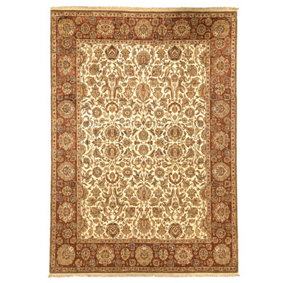 Handmade Silk and Wool Area Rug