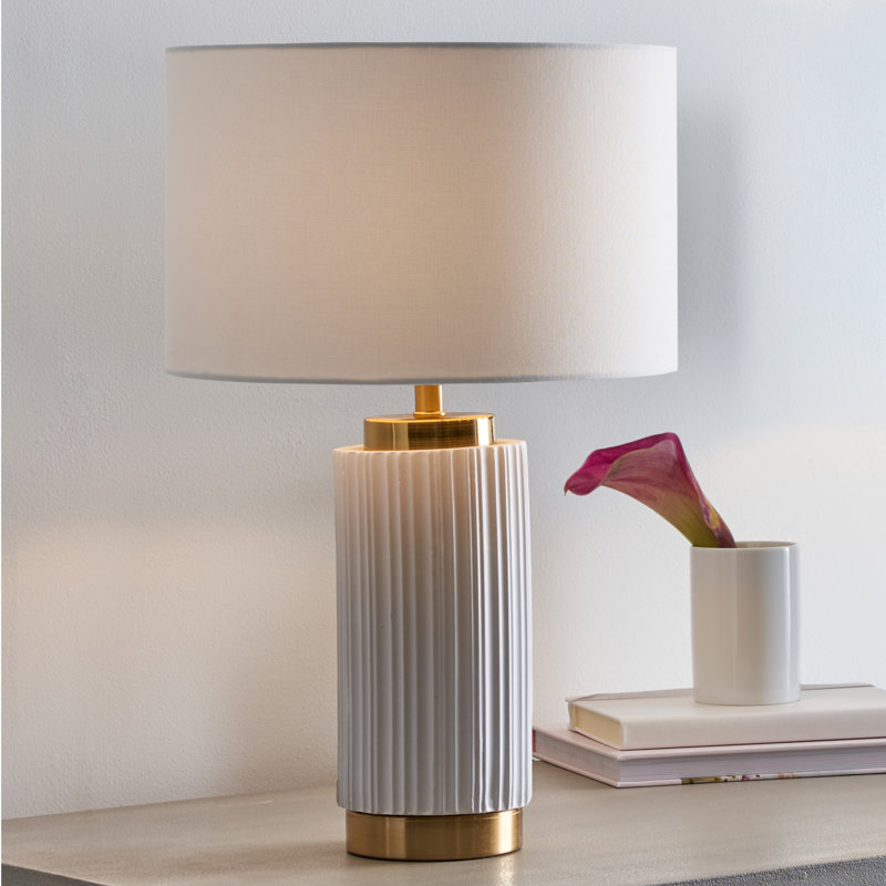 Ionic Ceramic Table Lamp, White
