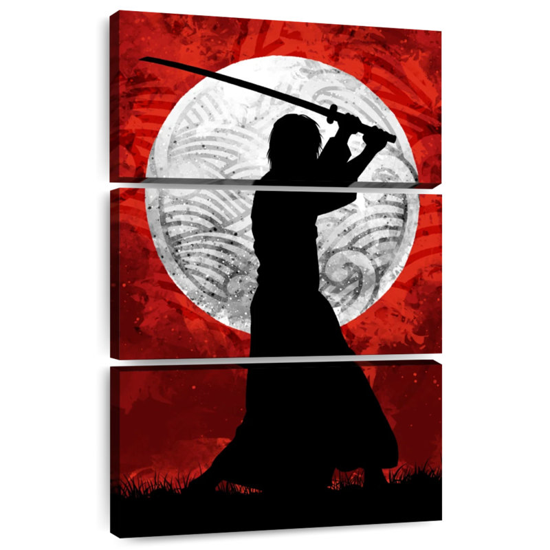 Leisha Samurai Moon Red, 32" H x 20" W