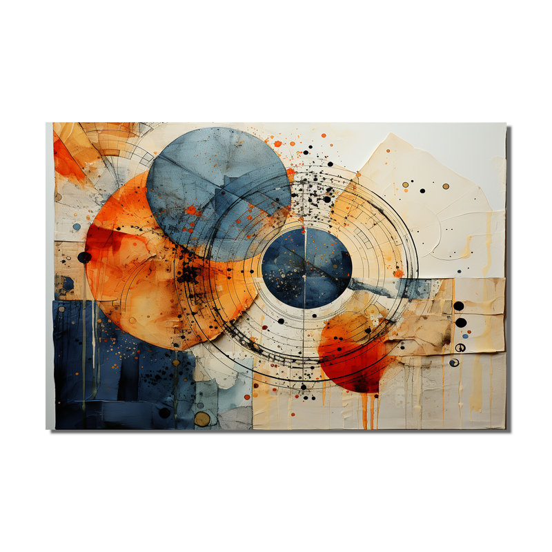 Technique mixte - Décoration murale spirales abstraites