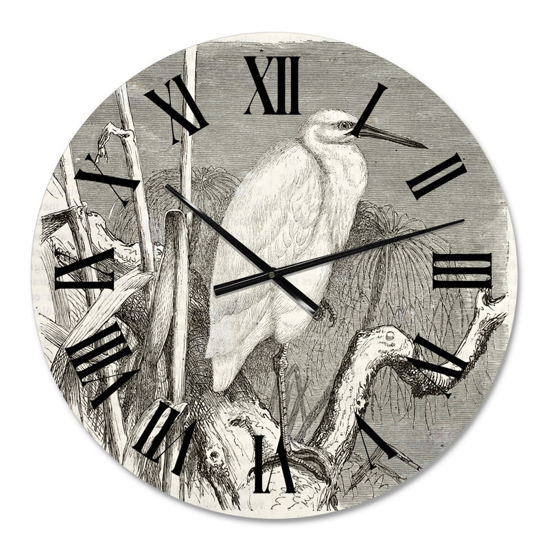 Little Egret Bird - horloge murale maison de campagne, Petit