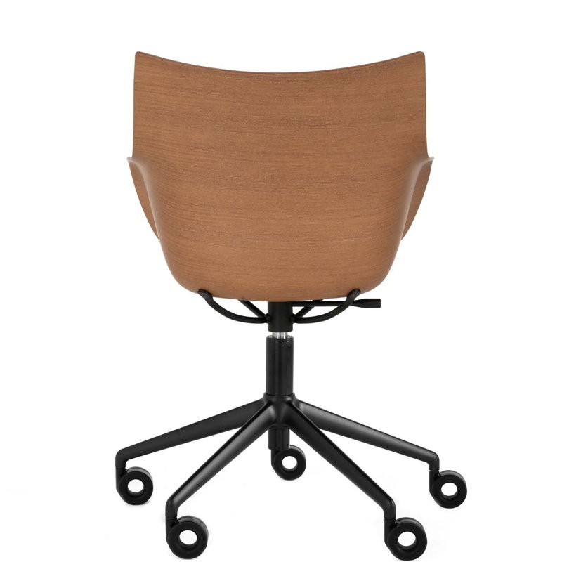 Q/Wood Swivel Task Chair, Dark Wood/Black