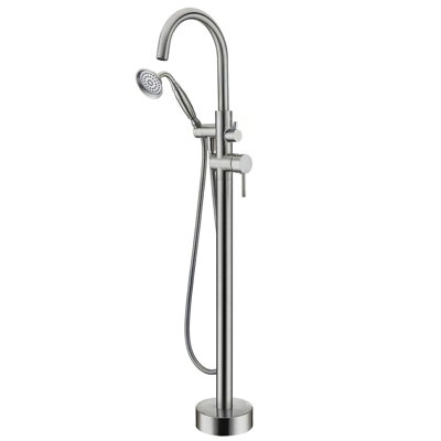 2 Handle Floor Freestanding Tub Filler with Diverter