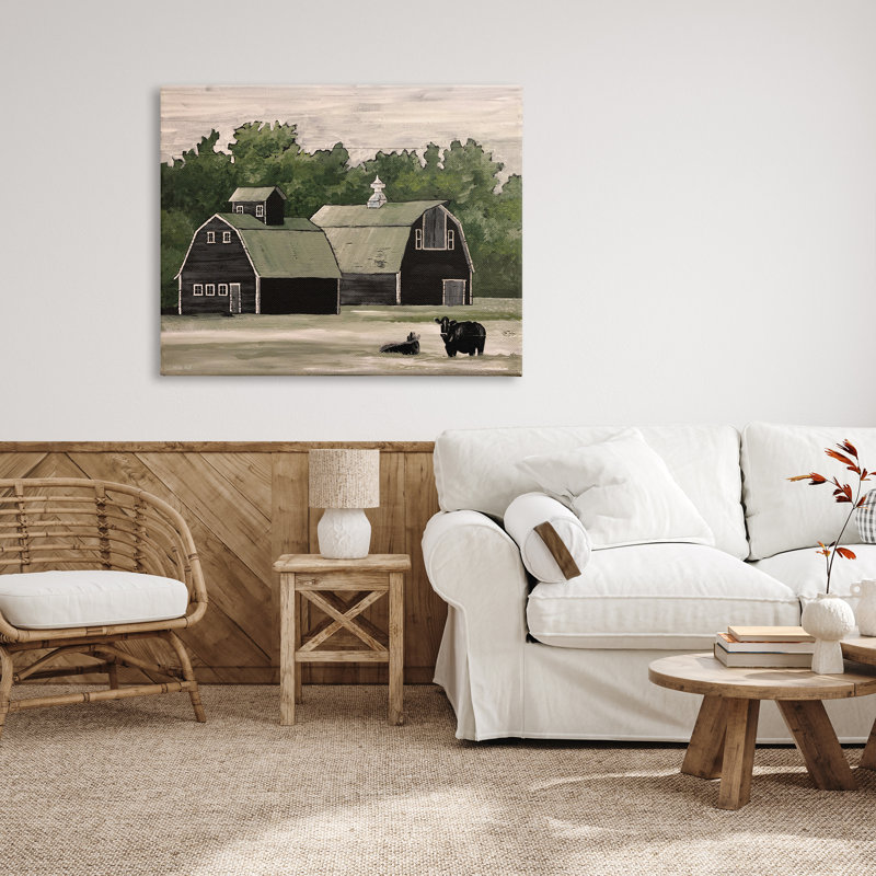 Art mural sur toile Stable Barn Country, H 36 po x l 48 po x P 1,5 po, Toile tendue