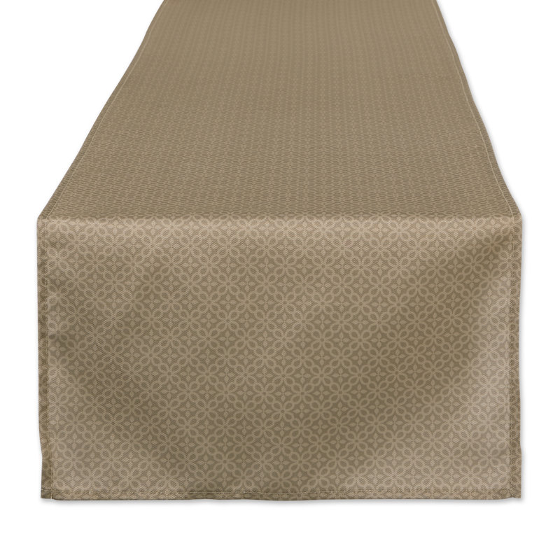 Afat Geometric Table Runner, 72" L x 14" W, Brown
