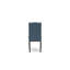 Ensemble de table et chaises de cuisine 7 pièces comprenant une table de salle à manger rectangulaire avec pieds en X et 6 chaises Parsons en tissu bleu, noir brossé-947147476-947147477