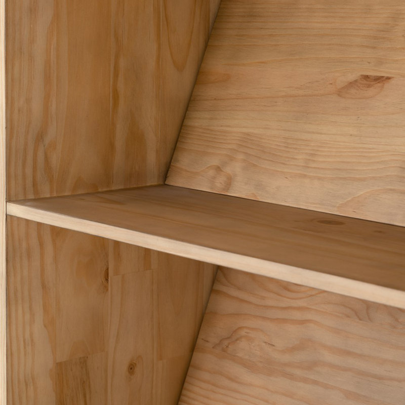 Bane Solid Wood Bookcase, Smoked Pine
