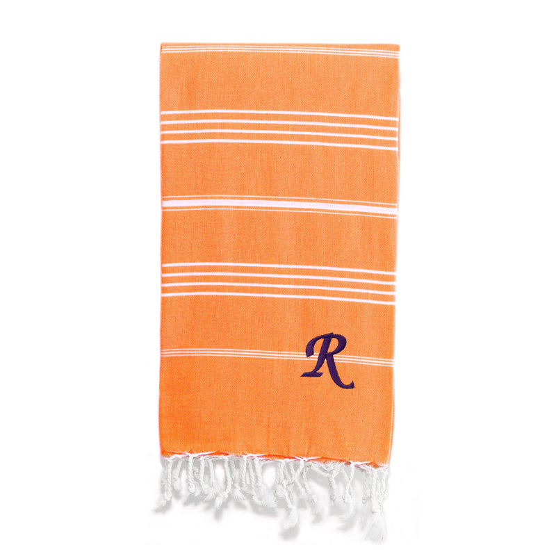 Serviette de plage 100% coton Pestemal Lucky, Vert clair / blanc, R