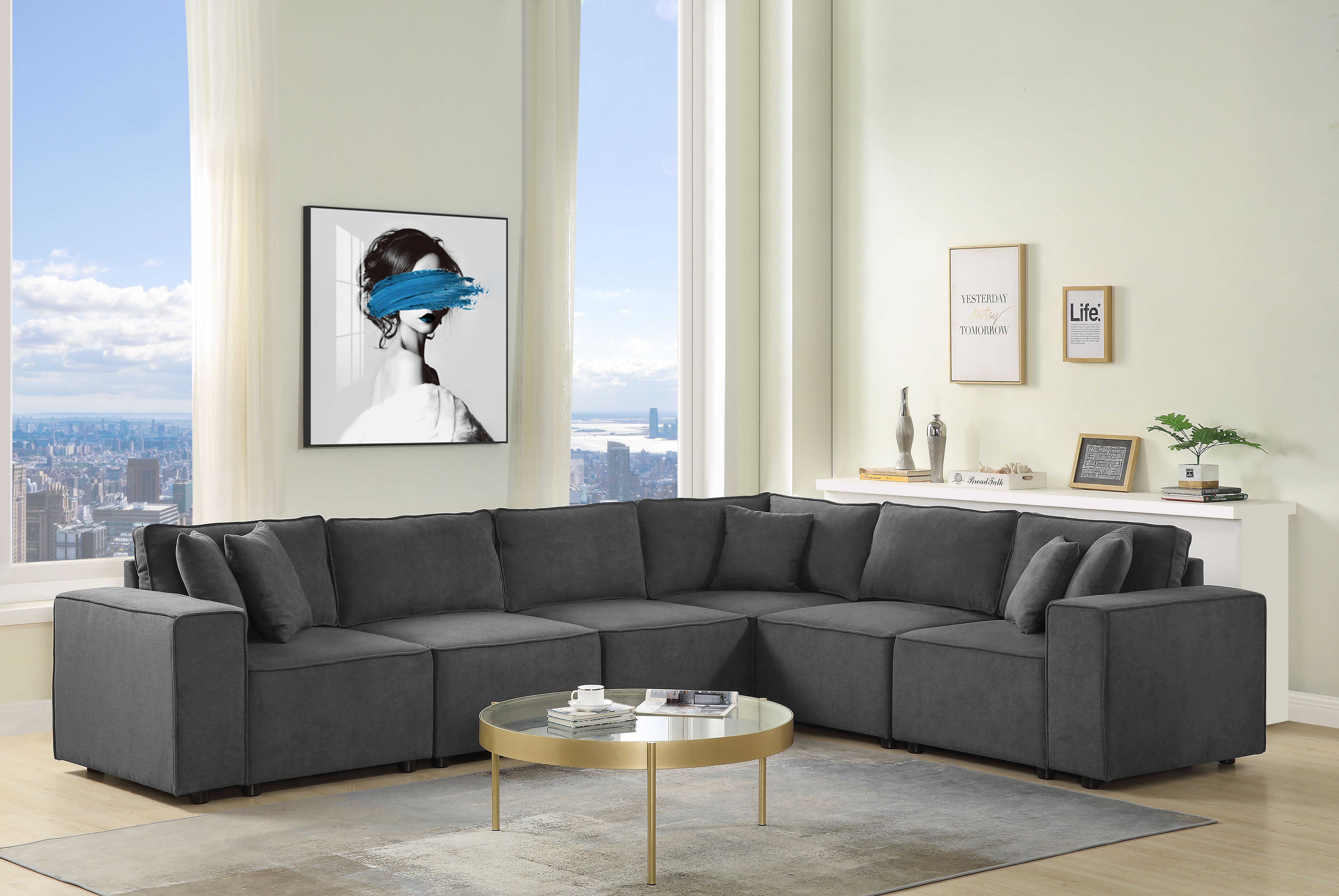 Andrew Home Studio Amayah 8 Piece Modular Sectional Sofa - Wayfair Canada