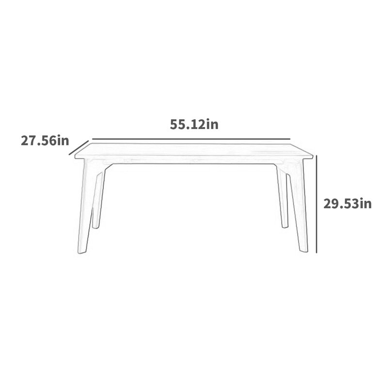 Table de salle à manger, L 27,56 po x L 55,12 po