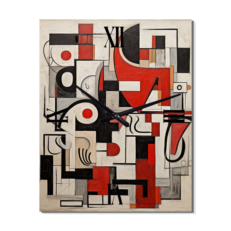 Horloge murale moderne et abstraite Urban Passion, H 28 po x l 12 po x P 1 po