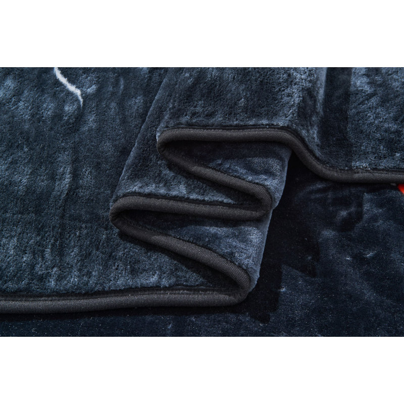 King Size Black and Red Reversible Faux Mink Blanket