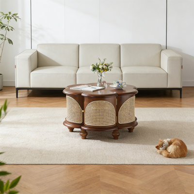 Table basse en rotin de style japonais