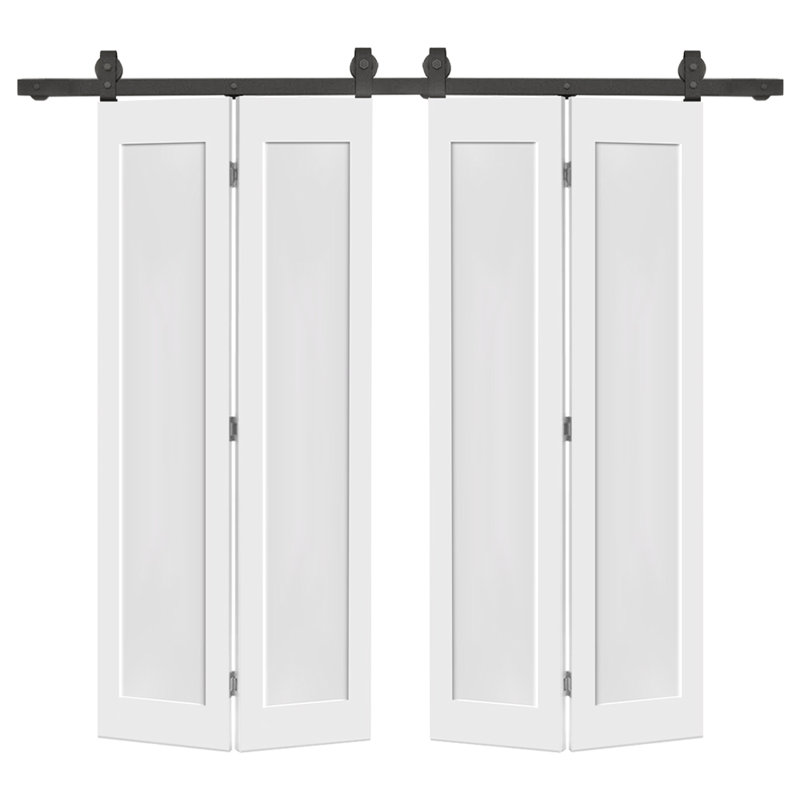 Ensemble de quincaillerie pour porte de grange 1 panneau, Blanc, 40 po x 80 po