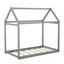 Lit simple en bois, gris