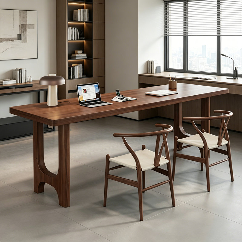 Modern Rectangular Solid Pine Wood Desks, 29.52" H x 70.86" W x 23.62" D