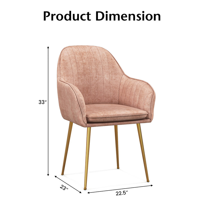 Fauteuil en velours l 23,5 po Hassania, Rose