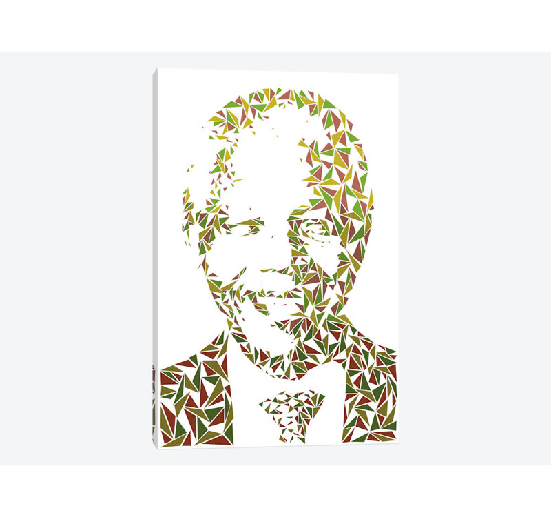 « nelson mandela », impression sur toile, H 26 po x l 18 po x P 1,5 po, Toile tendue, Pas de tapis