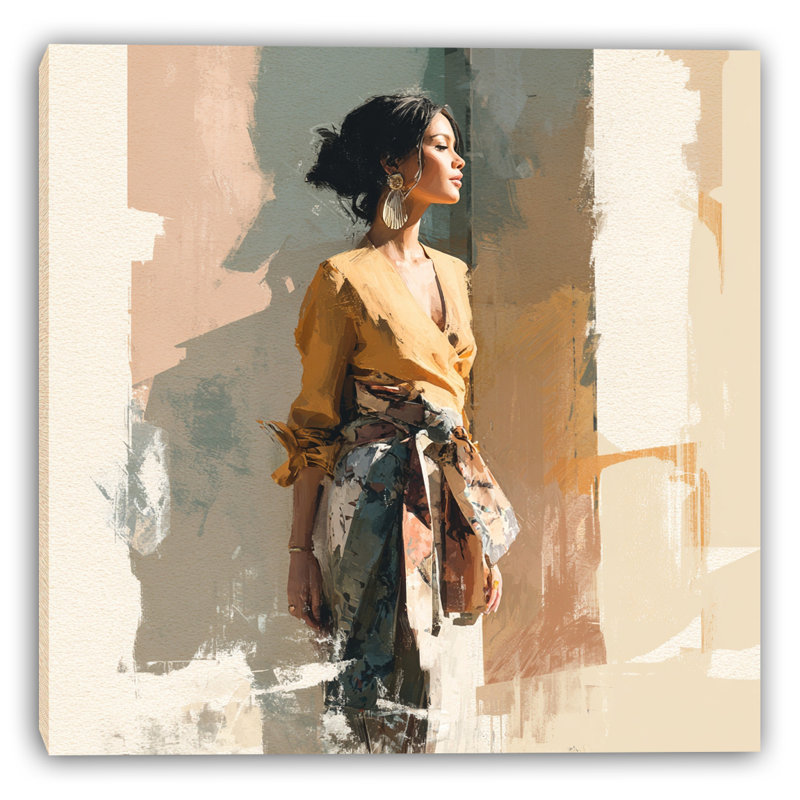 Golden Hour Chic Wrapped Canvas Wall Art