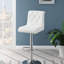 Tabouret de bar réglable à hauteur réglable au gaz en similicuir capitonné à base chromée, ensemble moderne de 2 chaises