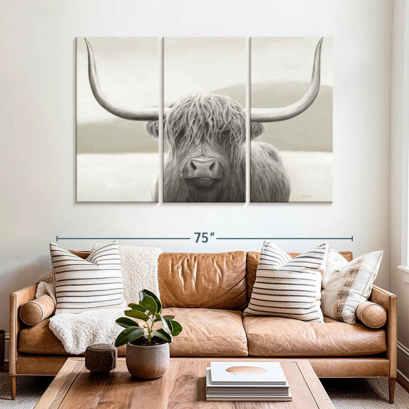 Highland Cow Neutral I, H 42 po x l 65 po