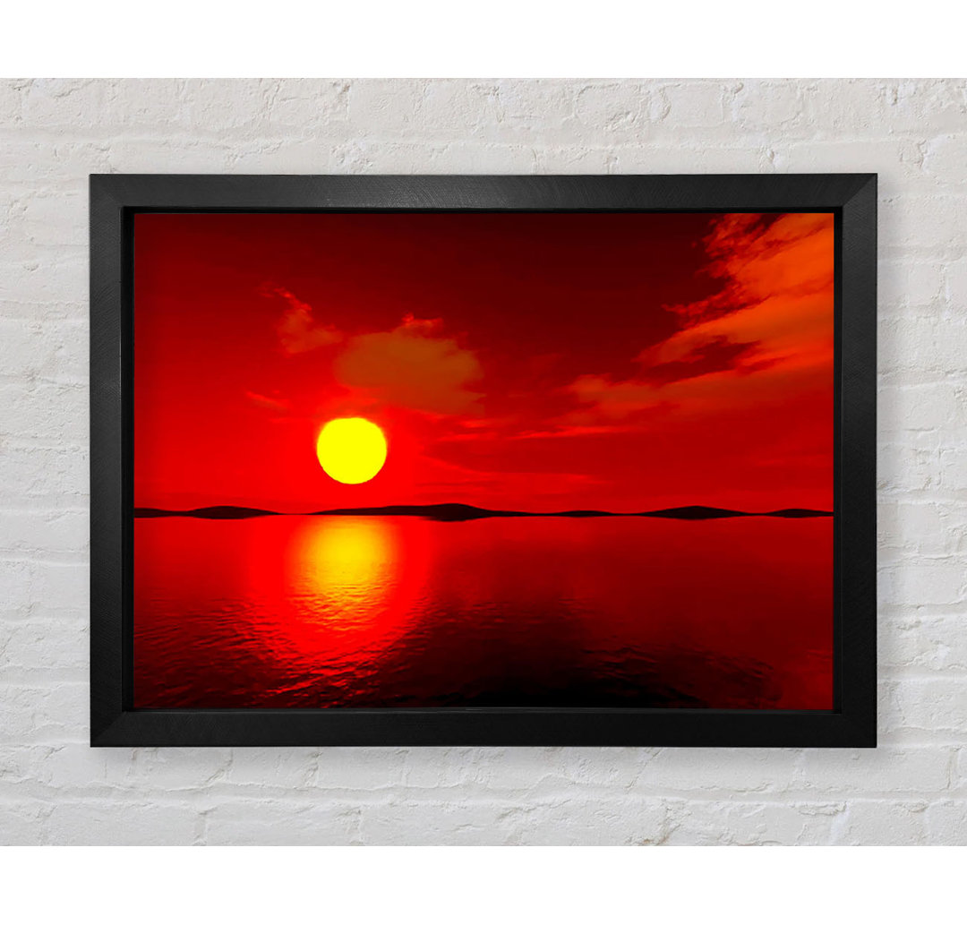 Gerahmtes Wandbild Red Sunblaze Reflection