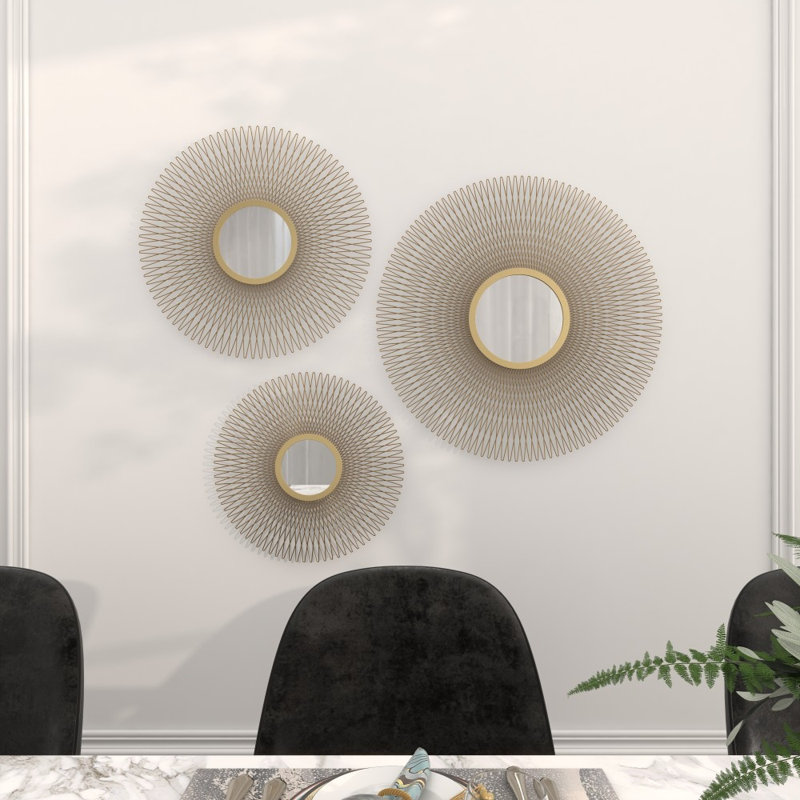 Camaury Glass Frame Circle Mirror