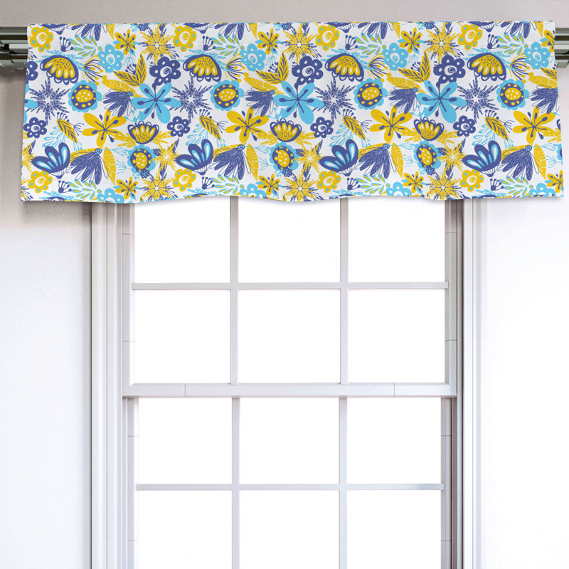 Sateen Floral Ruffled Window Valance