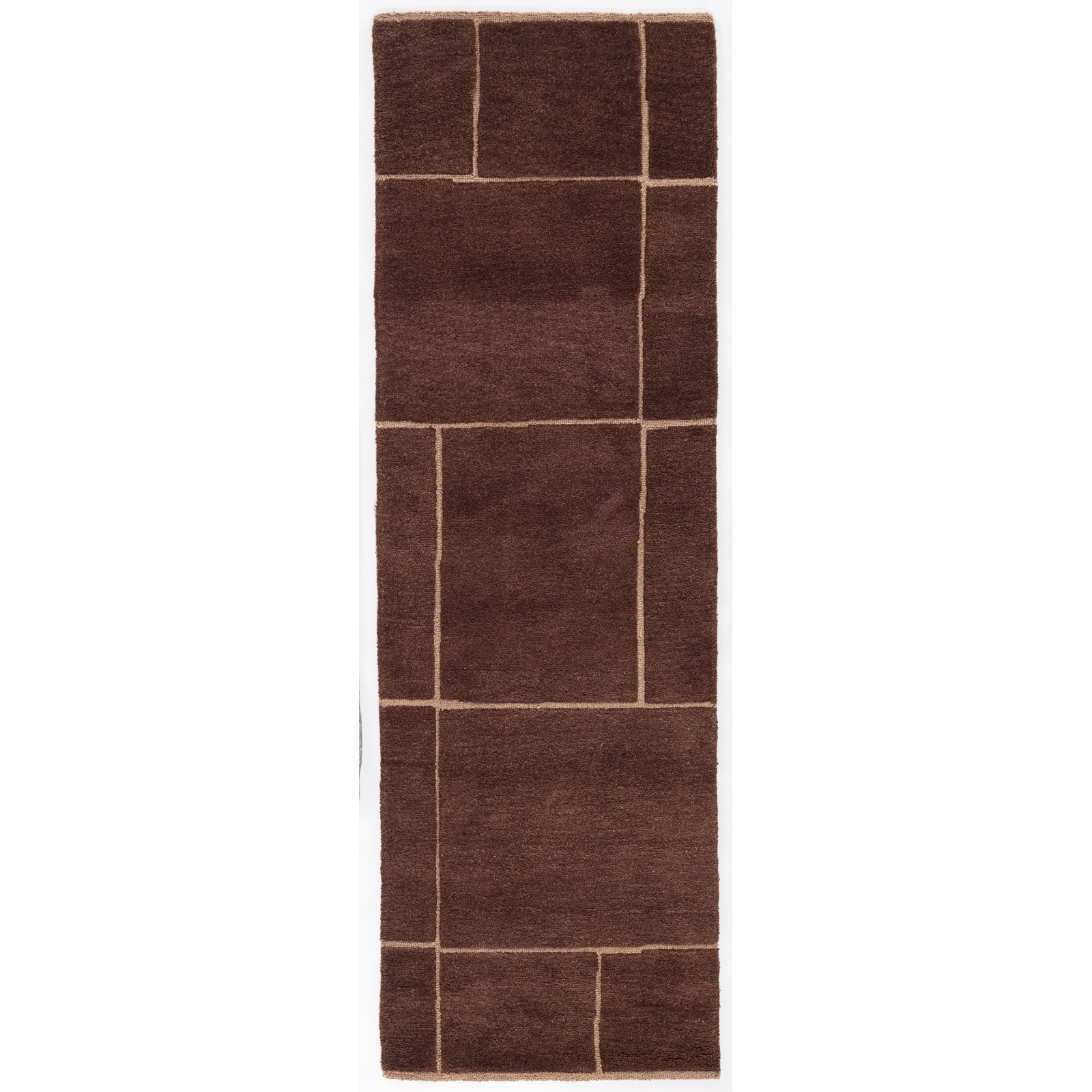 Hand-Tufted Wool Rug, 2'6x8', Dark Brown
