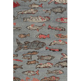 Rug & Kilim’S Mid-Century Style Rug In Blue With Colorful Fish Pictorials
