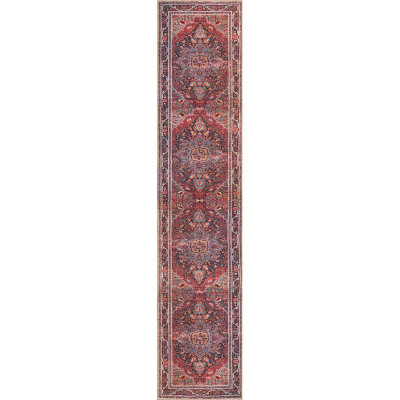 Tapis oriental bourgogne Gamero, Tapis de couloir 2 pi 6 po x 12 pi