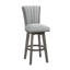 Ensemble de 2 chaises de hauteur pub avec siège pivotant et tissu capitonné rembourré en bois massif de style transitionnel-706071867