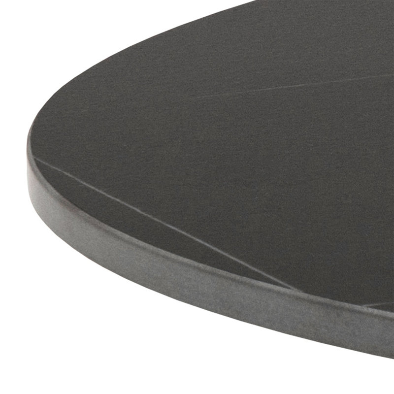 Ceramic Round Coffee Table in 60x45cm, Matt Black