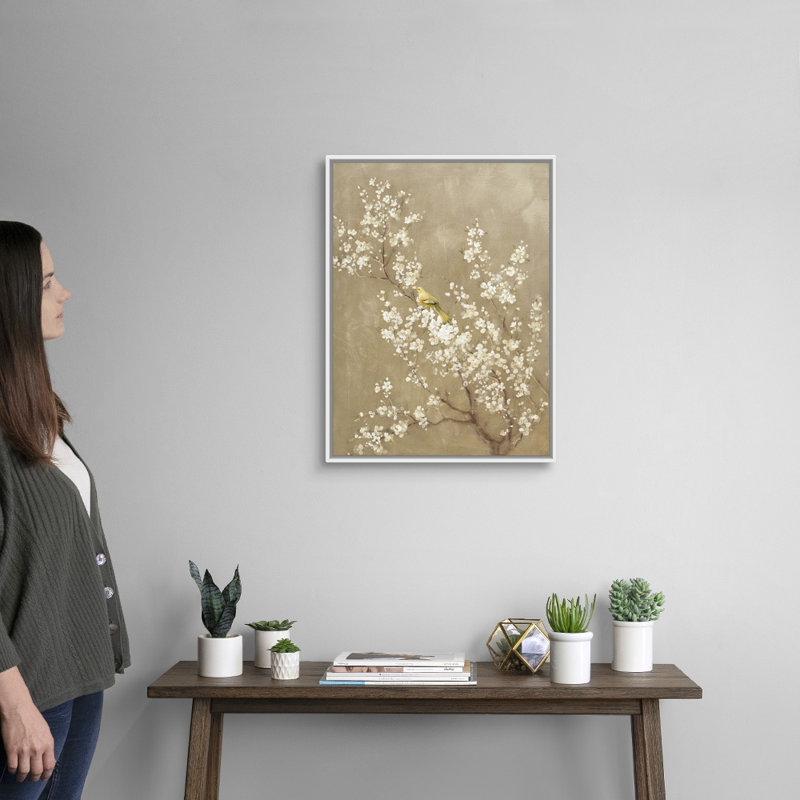 Art mural sur toile blanche, cerisier blanc, Wrapped Canvas, H 18 po x l 24 po