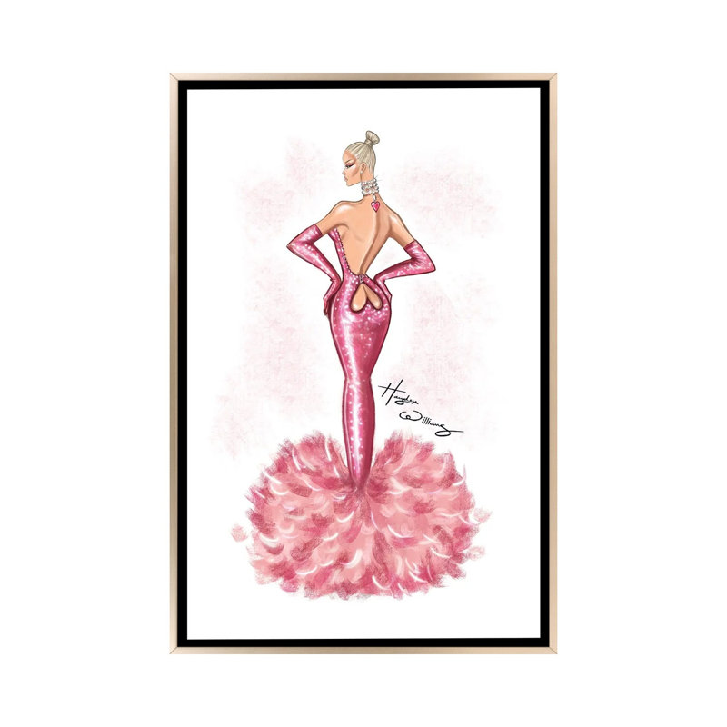«Valentines Day Couture 2026», reproduction d'art sur toile encadrée, 48 po x 32 po, Toile avec cadre, Champagne