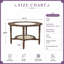 Table basse Calline Mid-Century en forme de pétale avec tablette en rotin et plateau en verre-1856897872