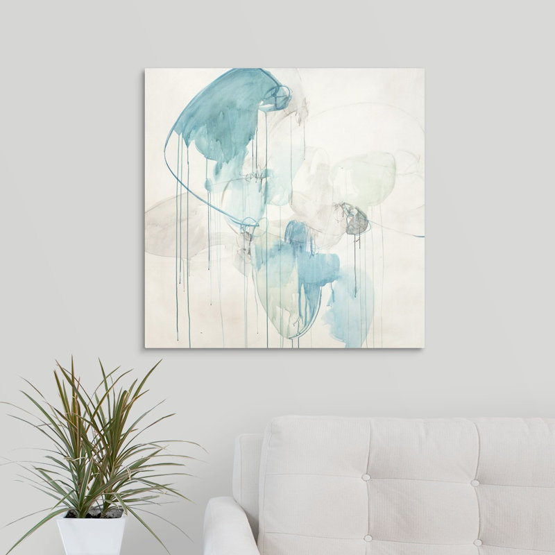 « subtil cobalt », peinture sur toile, Toile tendue, H 24 po x l 24 po x P 1,25 po