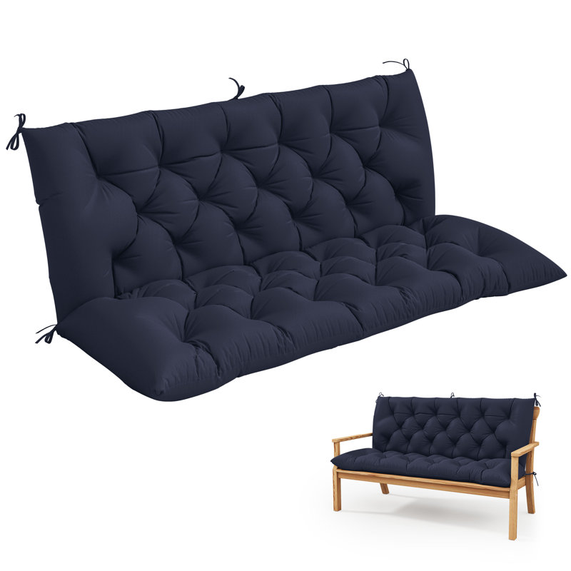 Coussin de balancelle et coussin de banc l 60 po x P 20 po d'extérieur, Noir uni