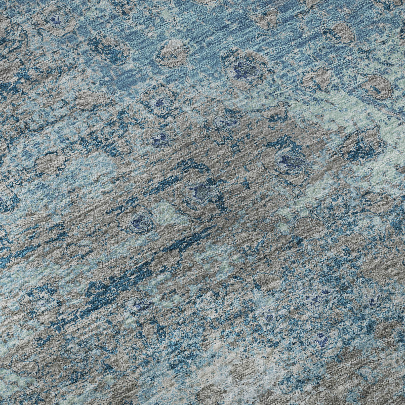 Premium Machine Washable Kumbhar AMF1366 Dots Rug, Rectangle 8' x 10'