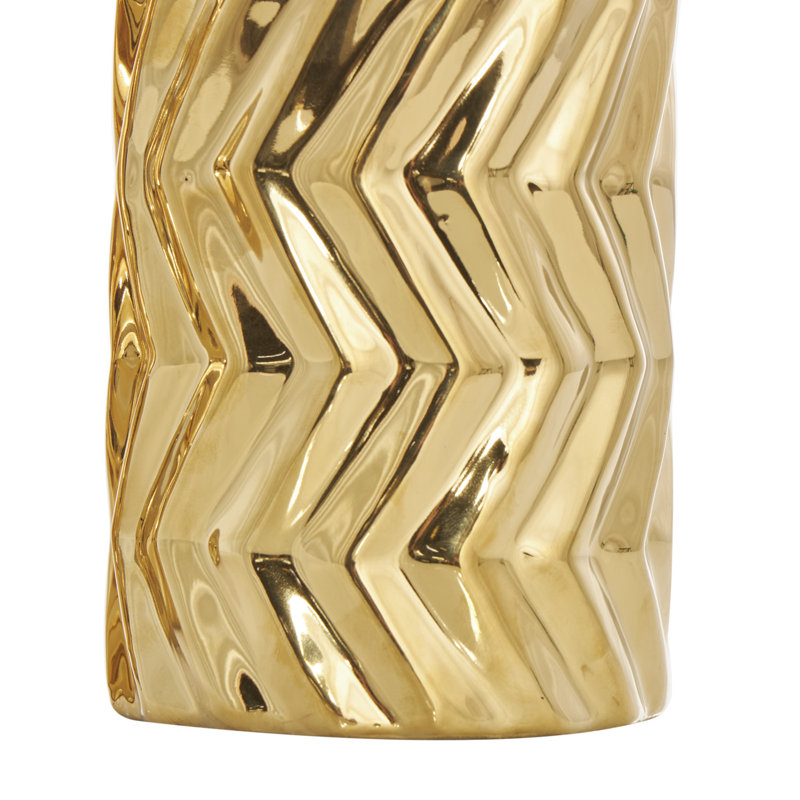 Elvita Ceramic Table Vase, Gold