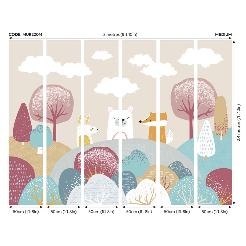 Matte Non-Pasted Wall Mural, 240cm L x 300cm W, Orange