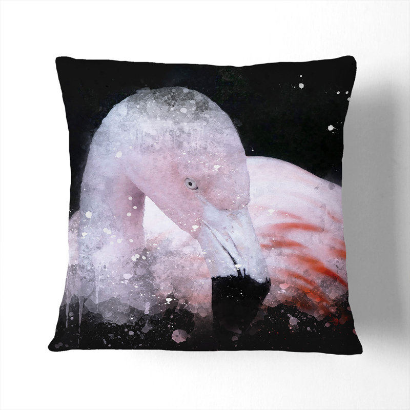 Pink Flamingo Vol.1 Scatter Cushion, White, 40cm H x 40cm W x 15cm D