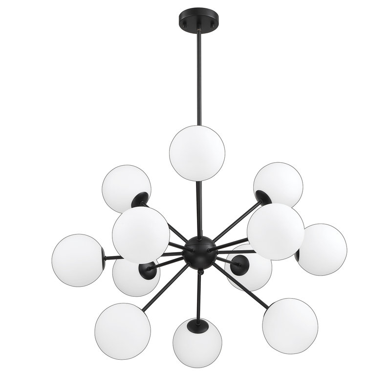 Luminaire suspendu noir 12 lumières Annamarra