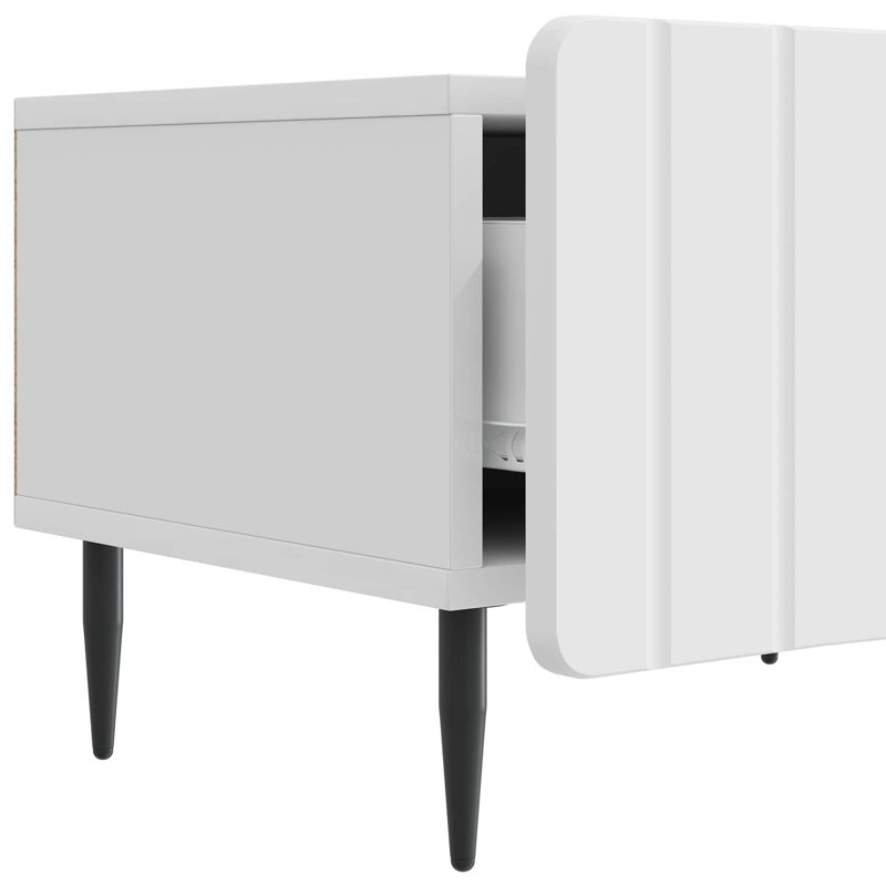 Unfinished TV Stand, High Gloss White, 32cm H x 147cm L x 34.5cm W
