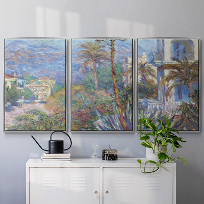 Maisons de campagne à Bordviera, reproduction sur toile 3 pièces