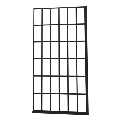 Shower Door Single Panel Frameless Fixed Shower Door, Open Entry Design In Matte Black