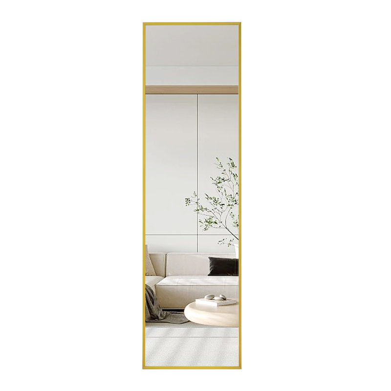 Upgraded 4Th Gen Aluminum Alloy Frame Full Body Mirror, 59" X 15.7", Wall-Mounted, Perfect For Bathroom, Bedroom, Entryway, Stylish And Durable, Available In Transparent And Black Frame Options, Ideal For Home And Store Use