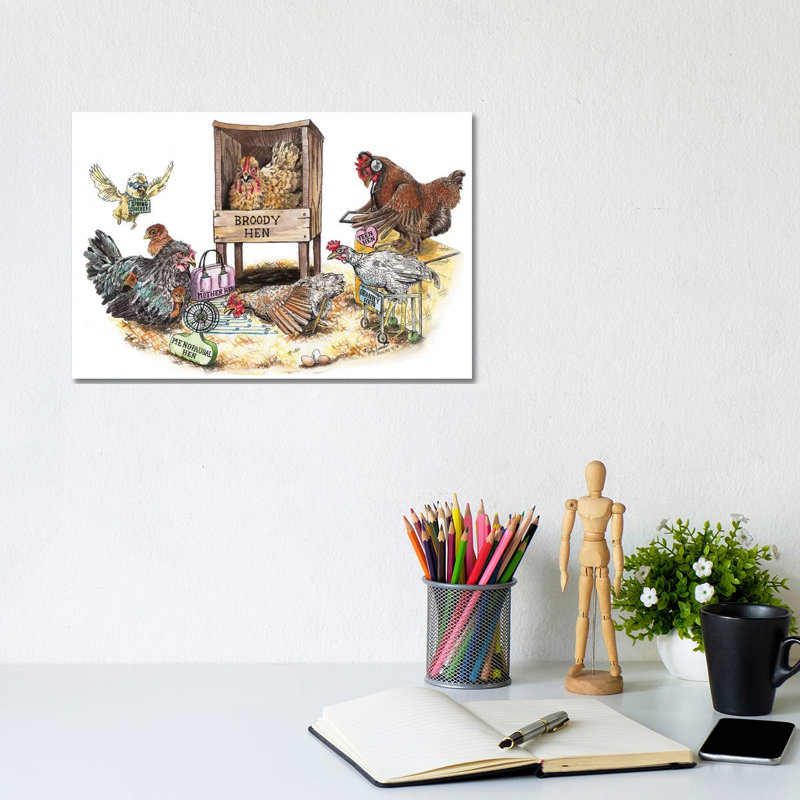Life in the Coop 1 Piece Wrapped Canvas Wall Art, 20.32 cm H x 30.48 cm W