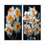 Jonquilles blanches et orange Bloossom - ensemble de 2 décorations murales jonquilles-152997251-152997248