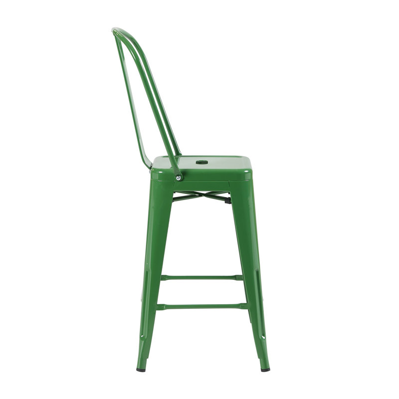 Counter Stool with Metal Frame, Green